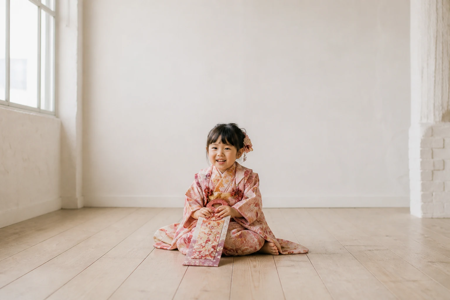 着物のまま、いつもの顔。